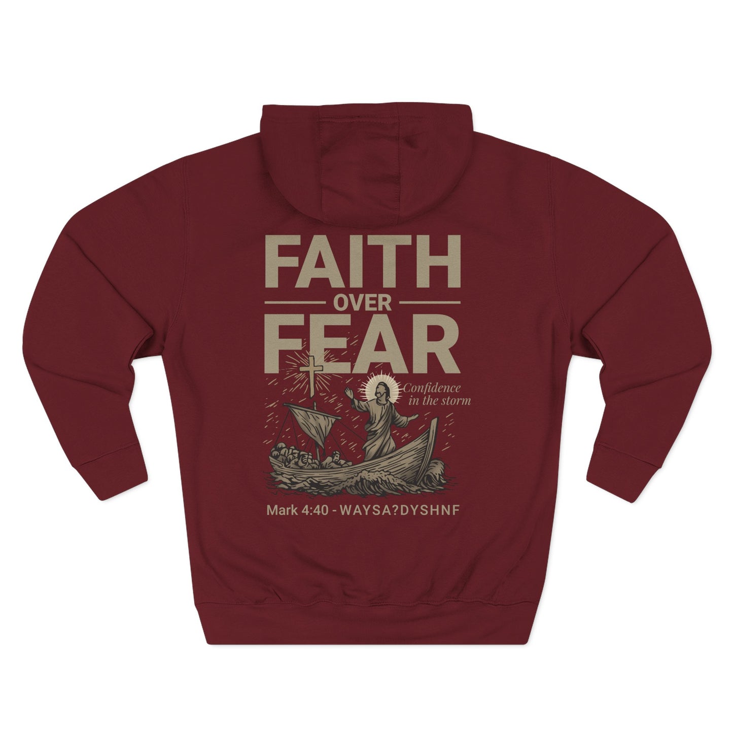 Faith Over Fear Fleece Hoodie | Inspirational Hoodie, Motivational Sweatshirt, Cozy Winter Wear, Perfect Gift for Him/Her