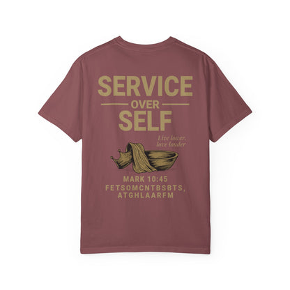 Service Over Self T-Shirt | Unisex Garment-Dyed Christian Tee | Faith-Based Apparel & Everyday Witness