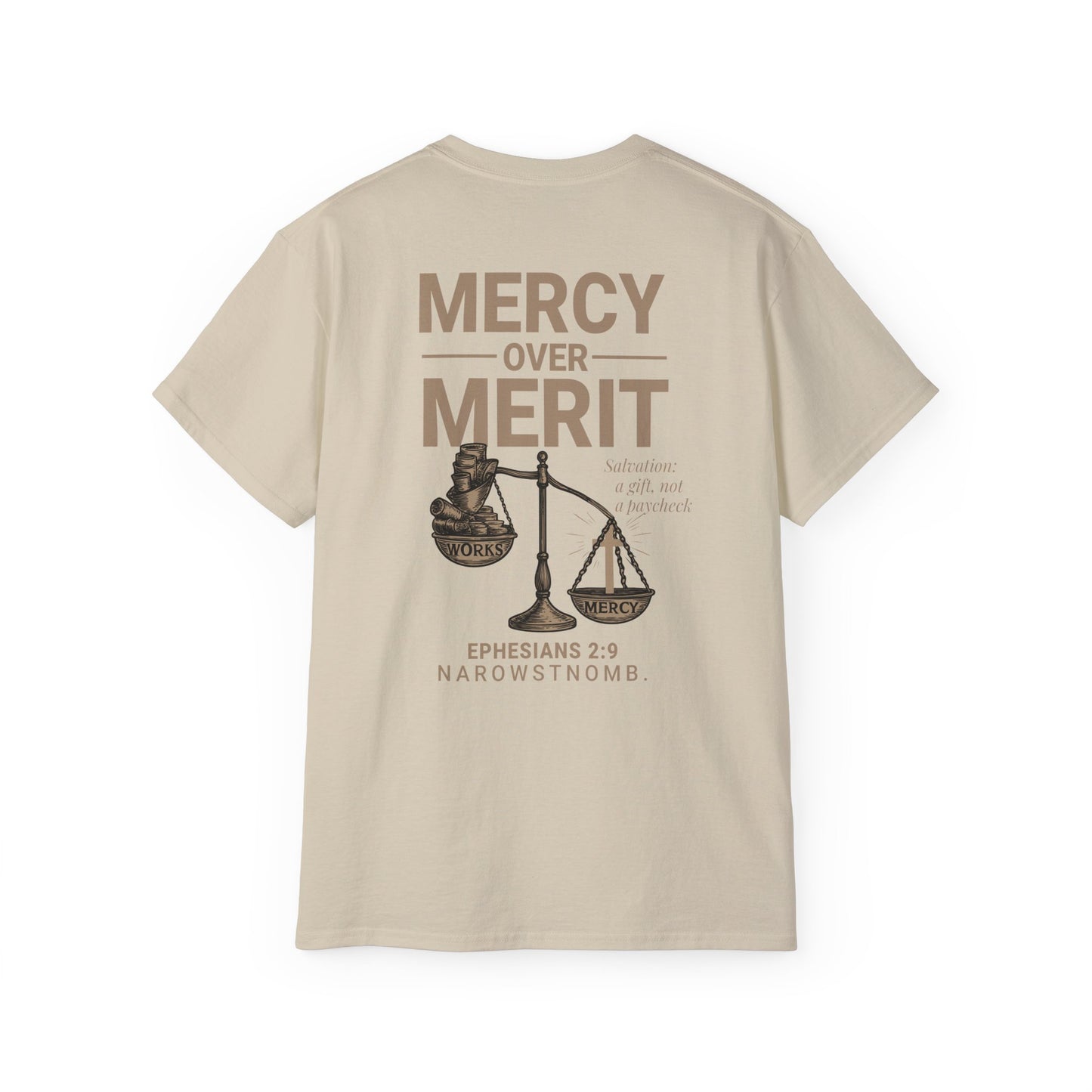 Mercy Over Merit T-Shirt | Unisex Christian Tee | Faith-Based Apparel & Gospel Conversation Starter