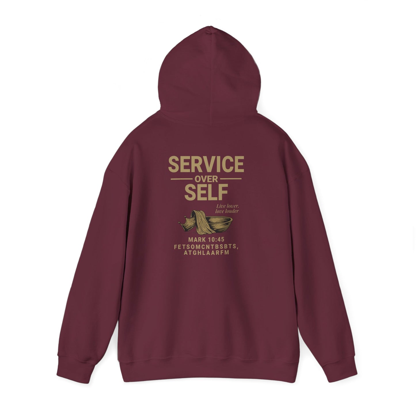 Service Over Self Hoodie | Unisex Christian Fleece Sweatshirt | Faith-Based Apparel & Gospel Conversation Starter