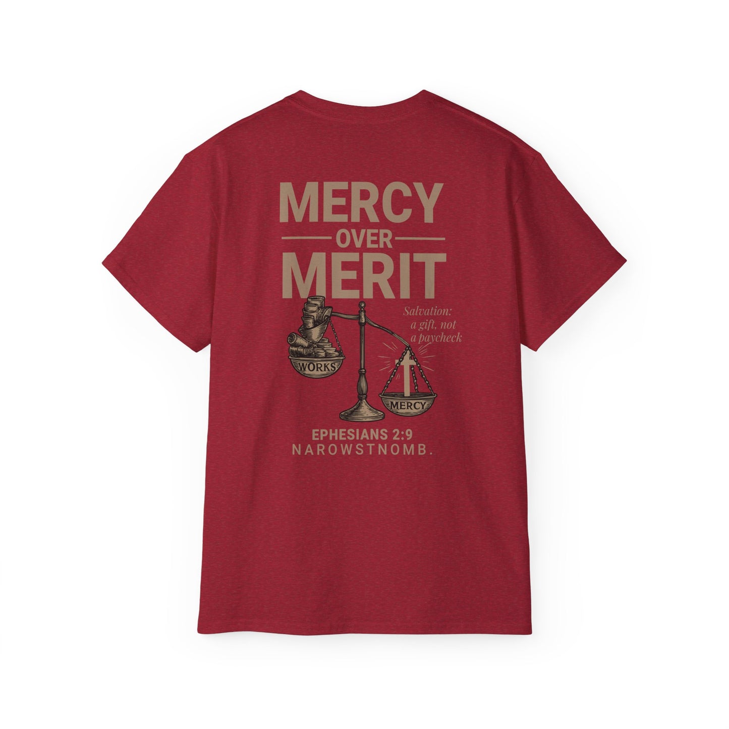 Mercy Over Merit T-Shirt | Unisex Christian Tee | Faith-Based Apparel & Gospel Conversation Starter