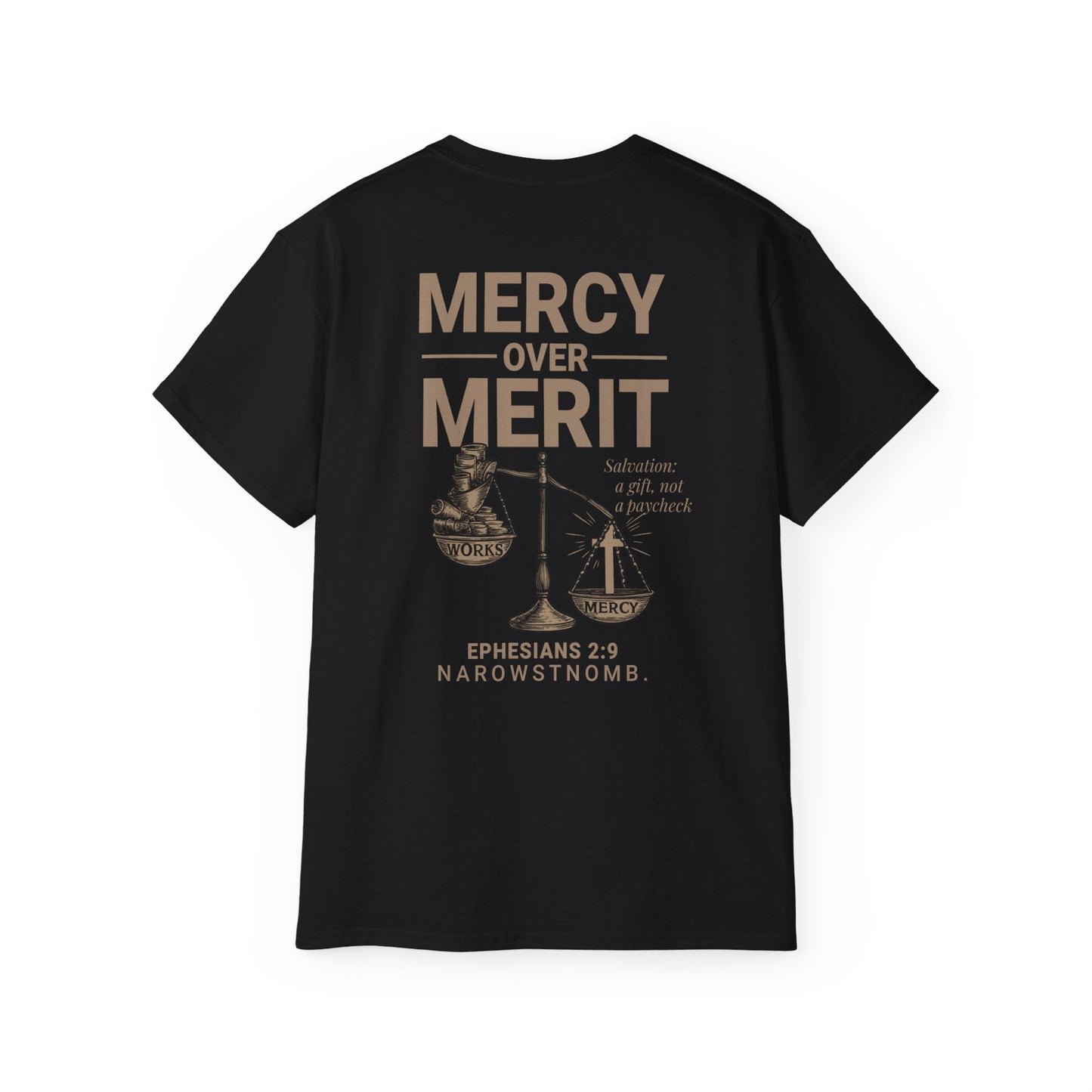 Mercy Over Merit T-Shirt | Unisex Christian Tee | Faith-Based Apparel & Gospel Conversation Starter