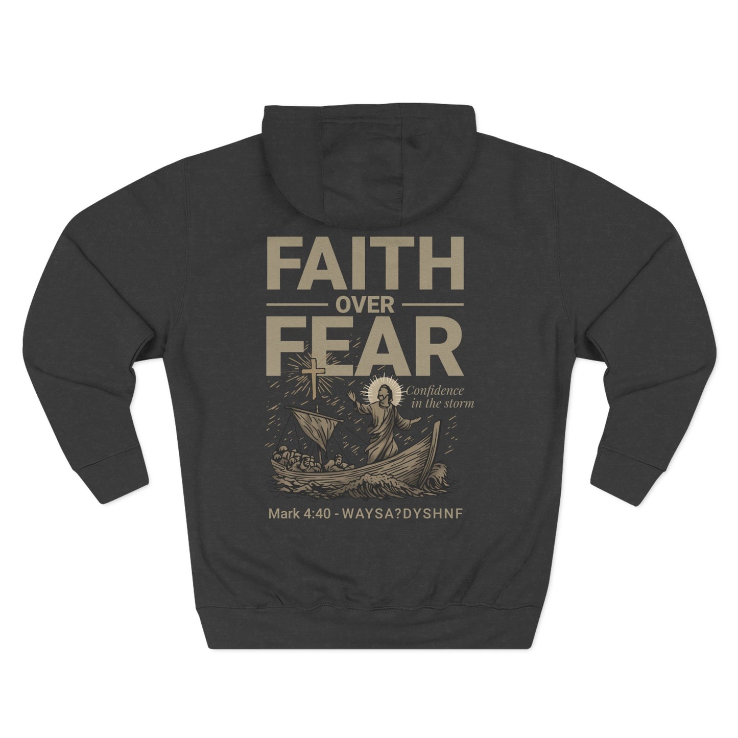Faith Over Fear Fleece Hoodie | Inspirational Hoodie, Motivational Sweatshirt, Cozy Winter Wear, Perfect Gift for Him/Her