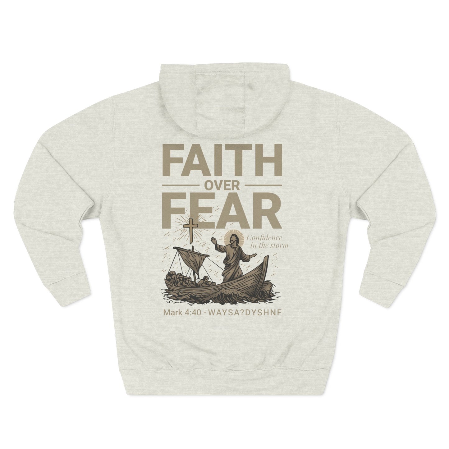 Faith Over Fear Fleece Hoodie | Inspirational Hoodie, Motivational Sweatshirt, Cozy Winter Wear, Perfect Gift for Him/Her