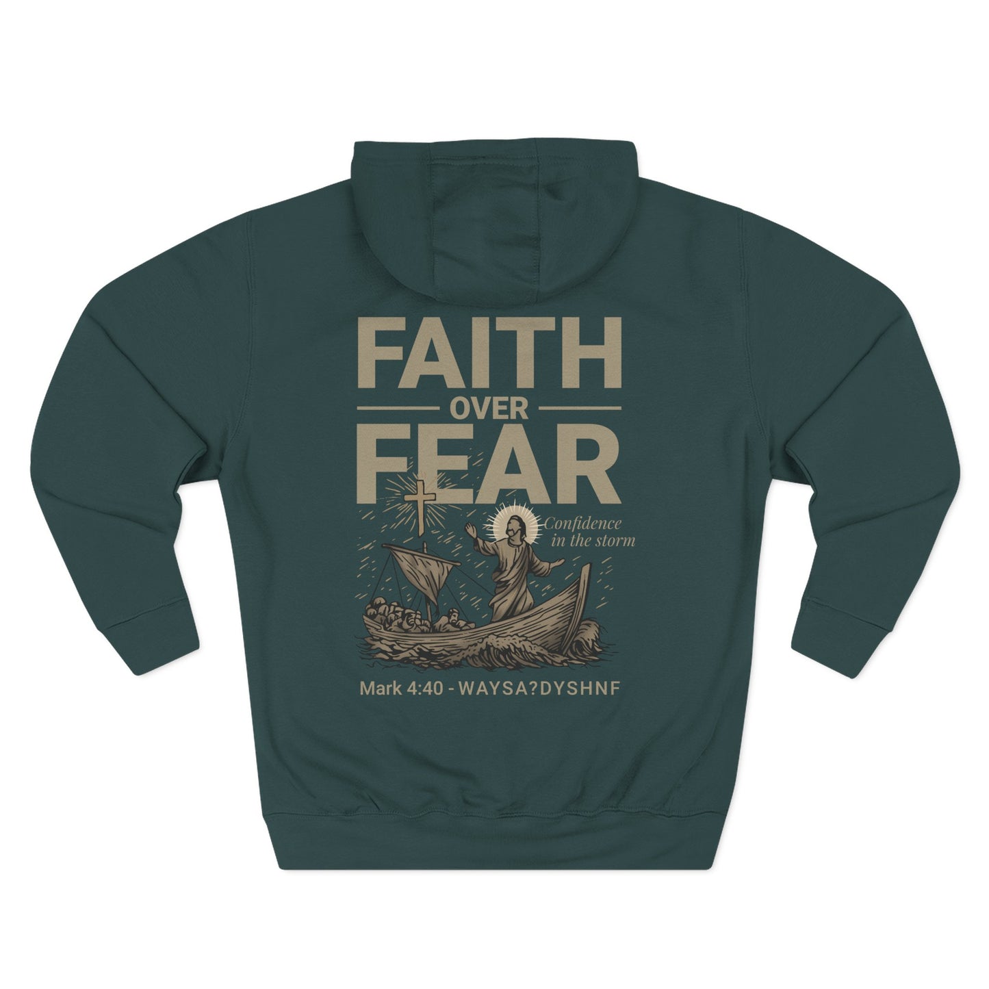 Faith Over Fear Fleece Hoodie | Inspirational Hoodie, Motivational Sweatshirt, Cozy Winter Wear, Perfect Gift for Him/Her