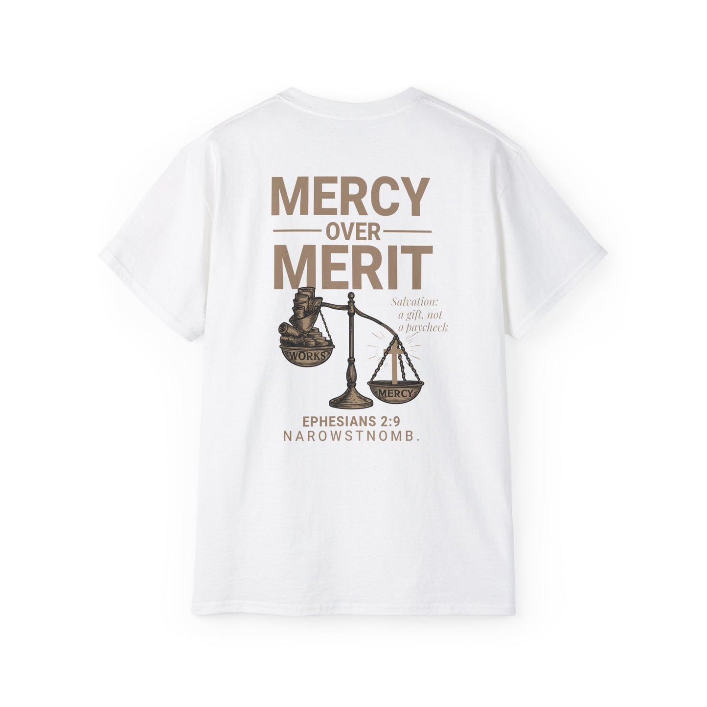 Mercy Over Merit T-Shirt | Unisex Christian Tee | Faith-Based Apparel & Gospel Conversation Starter