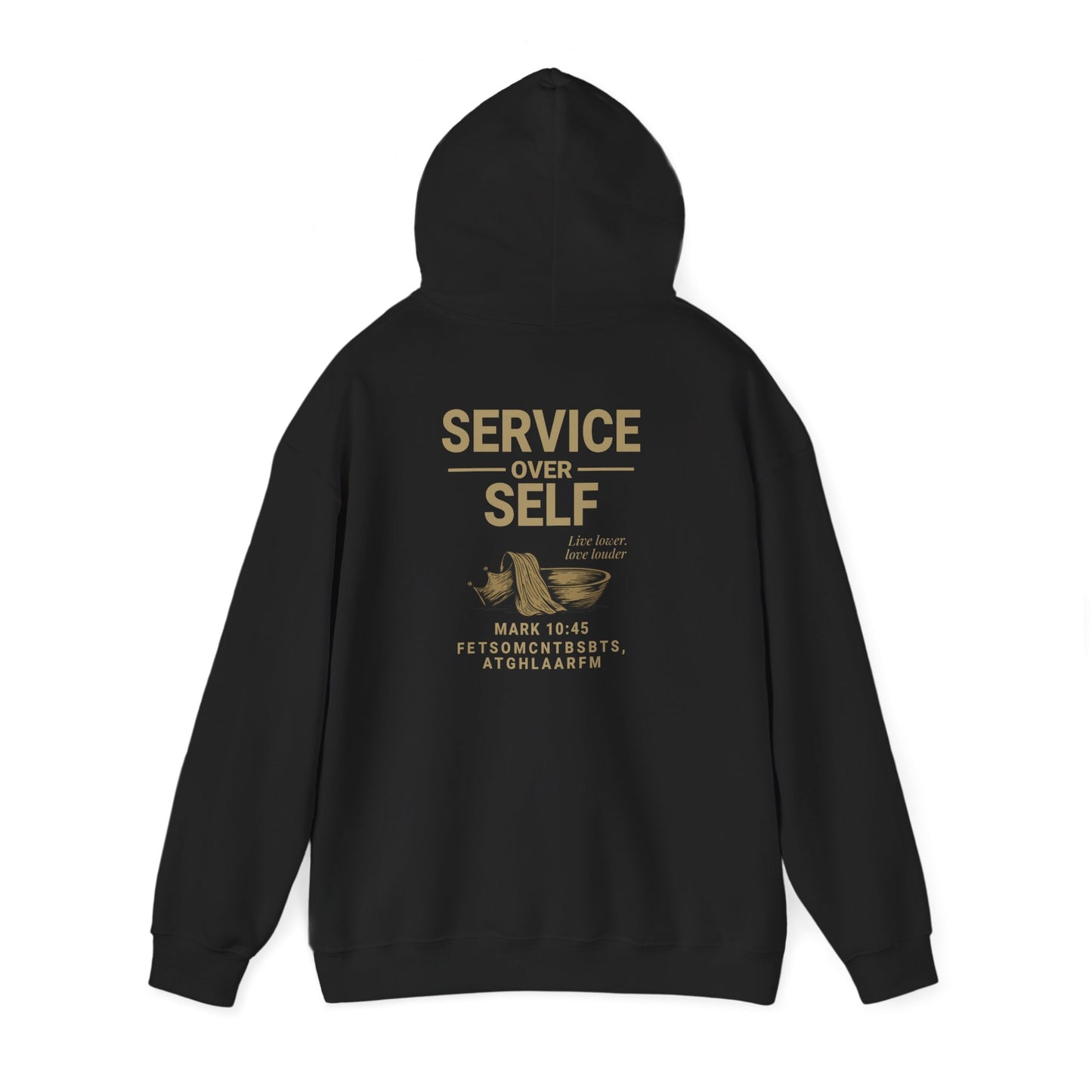 Service Over Self Hoodie | Unisex Christian Fleece Sweatshirt | Faith-Based Apparel & Gospel Conversation Starter