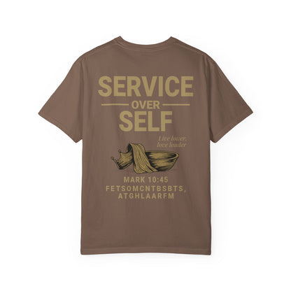 Service Over Self T-Shirt | Unisex Garment-Dyed Christian Tee | Faith-Based Apparel & Everyday Witness