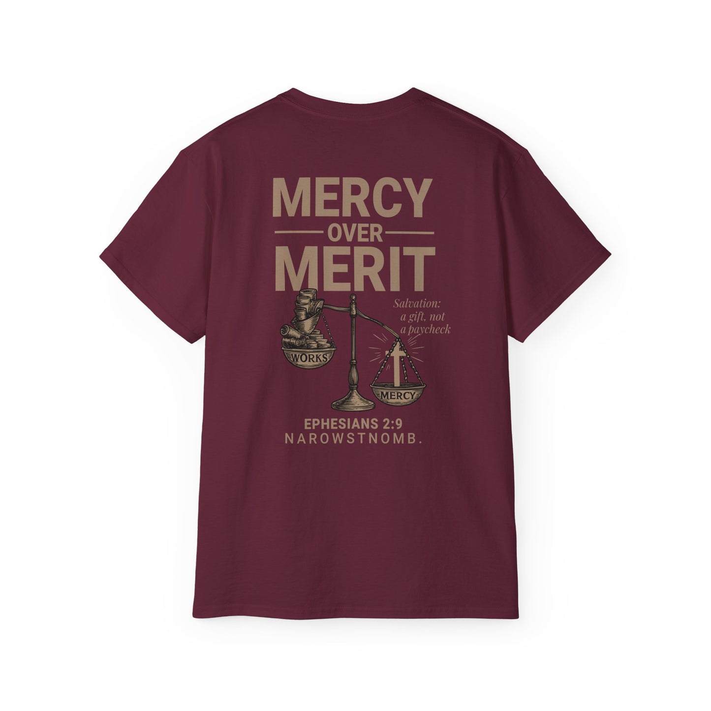 Mercy Over Merit T-Shirt | Unisex Christian Tee | Faith-Based Apparel & Gospel Conversation Starter