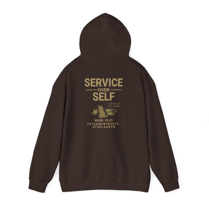 Service Over Self Hoodie | Unisex Christian Fleece Sweatshirt | Faith-Based Apparel & Gospel Conversation Starter
