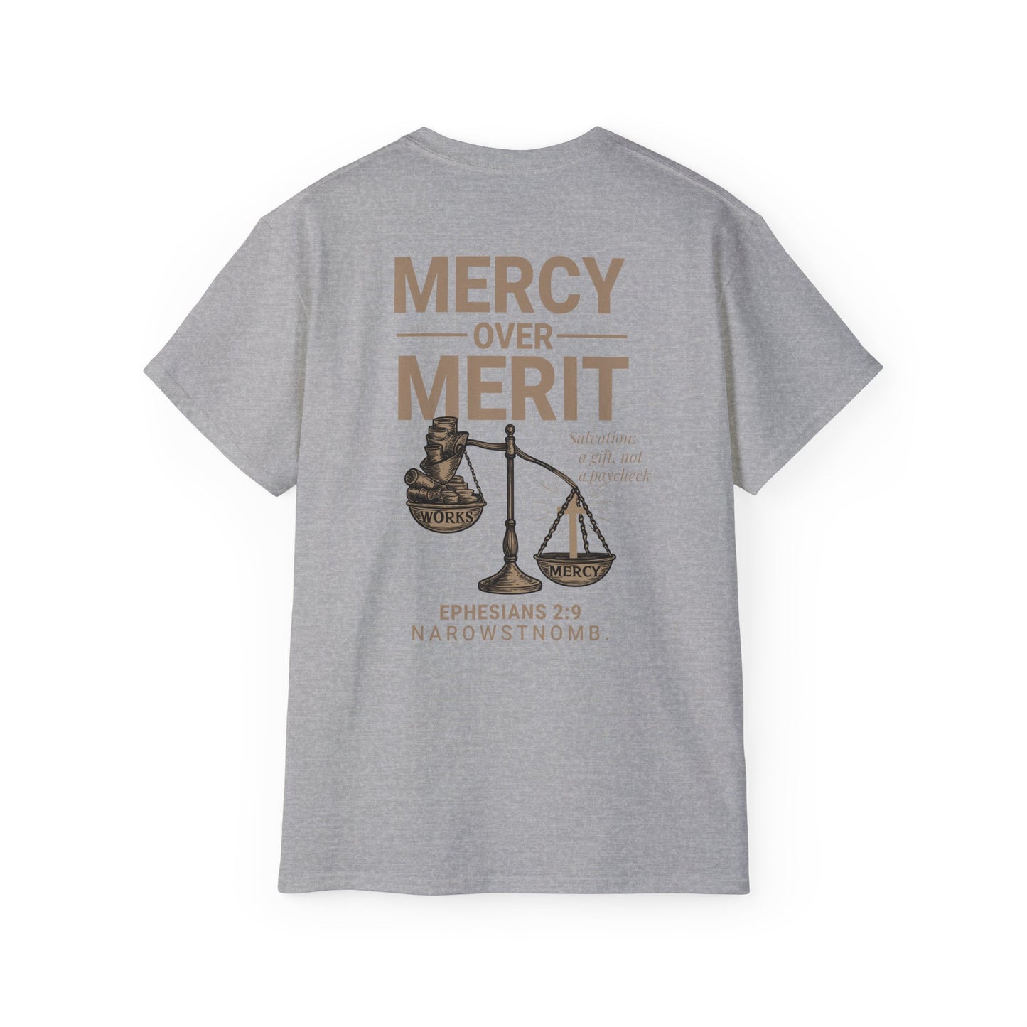 Mercy Over Merit T-Shirt | Unisex Christian Tee | Faith-Based Apparel & Gospel Conversation Starter