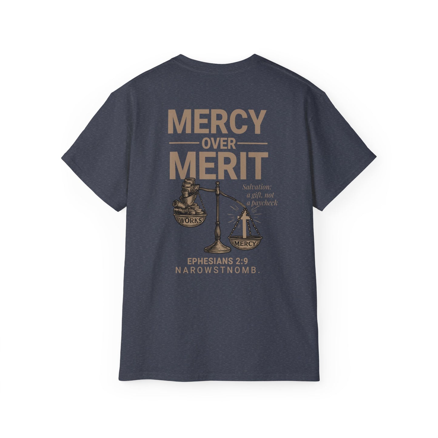 Mercy Over Merit T-Shirt | Unisex Christian Tee | Faith-Based Apparel & Gospel Conversation Starter