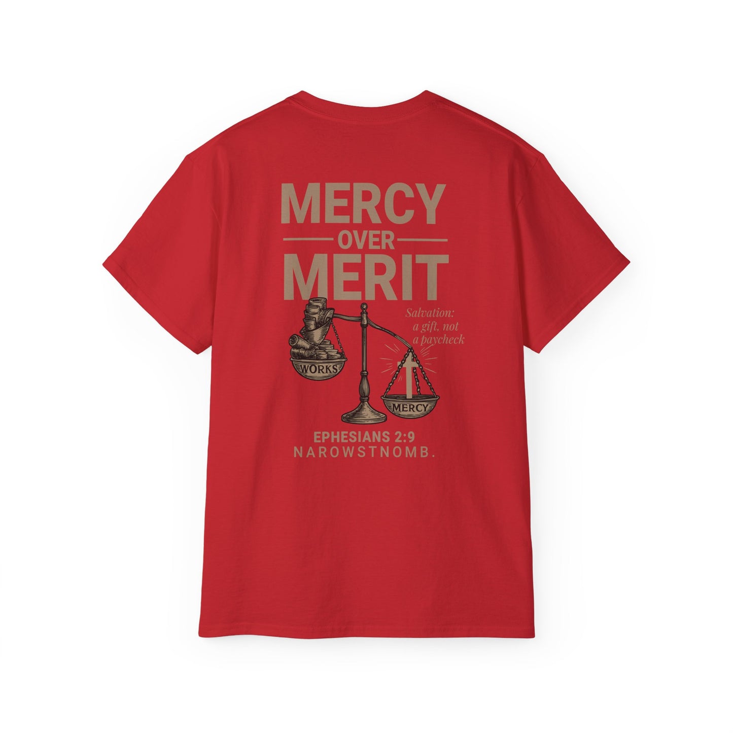 Mercy Over Merit T-Shirt | Unisex Christian Tee | Faith-Based Apparel & Gospel Conversation Starter