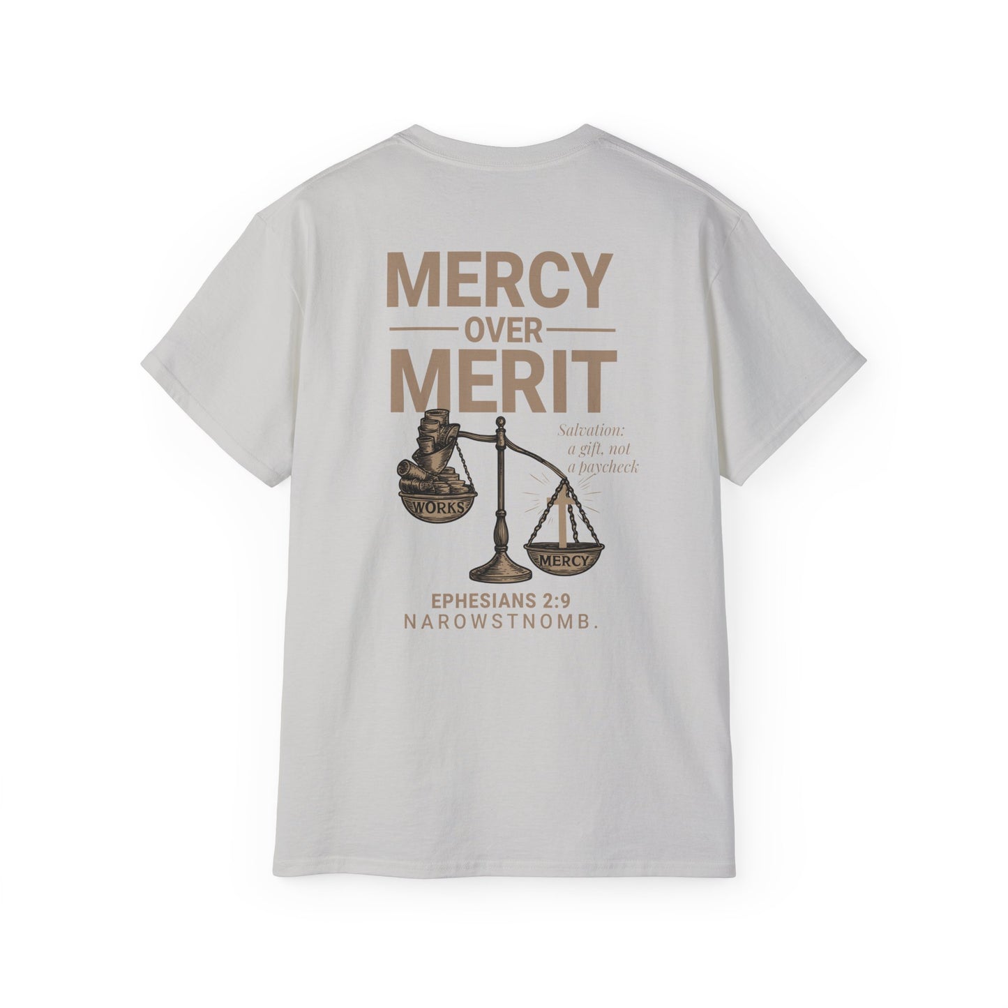 Mercy Over Merit T-Shirt | Unisex Christian Tee | Faith-Based Apparel & Gospel Conversation Starter