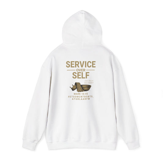 Service Over Self Hoodie | Unisex Christian Fleece Sweatshirt | Faith-Based Apparel & Gospel Conversation Starter